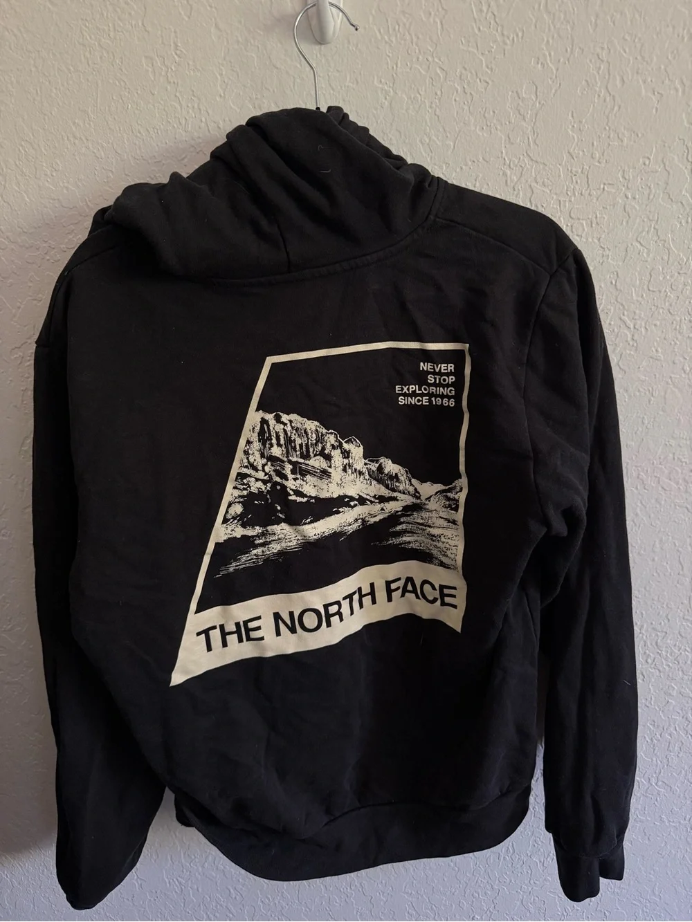 The North Face Black Pullover Hoodie with White Logo